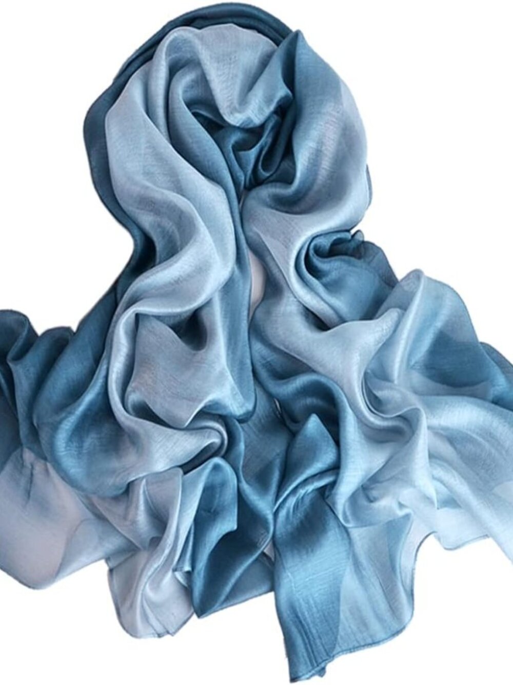 Cotton Silk Scarf Elegant Soft Wraps Color Shade Scarves for Women